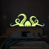 Glow in Dark Octopus Tentacle Vinyl Wall Art Sticker - Night Glowing Bathroom Squid Kraken Decor Decal - Realistic Luminescent Light Ghost view 1