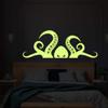 Glow in Dark Octopus Tentacle Vinyl Wall Art Sticker - Night Glowing Bathroom Squid Kraken Decor Decal - Realistic Luminescent Light Ghost view 4