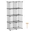 C&AHOME Wire Cube Storage, 8-Cube Organizer Metal C Grids Storage, Storage Bins Shelving, Modular Book Shelf, DIY Closet Cabinet Ideal for Living Room, Home, Office 24.8" L x 12.4" W x 48.4" H Black view 1