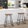 Andeworld 24" Swivel Bar Stools Set of 2 Industrial Counter Height Stools with Wooden Seats Modern Metal Barstools view 1