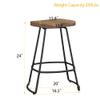 Andeworld 24" Swivel Bar Stools Set of 2 Industrial Counter Height Stools with Wooden Seats Modern Metal Barstools view 2