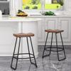 Andeworld 24" Swivel Bar Stools Set of 2 Industrial Counter Height Stools with Wooden Seats Modern Metal Barstools view 3