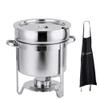 CHEFQ 7 Qt Deluxe Marmite Soup Chafer With Chrome Accent With 1 Apron view 1