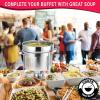 CHEFQ 7 Qt Deluxe Marmite Soup Chafer With Chrome Accent With 1 Apron view 3