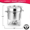 CHEFQ 7 Qt Deluxe Marmite Soup Chafer With Chrome Accent With 1 Apron view 4