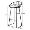 Barstools Bar Stools Dining Chair Upholstered Padded Wrought Iron Metal Legs Bar Leisure Barstool for Counter Kitchen High Stool. Max Load 200kg (Seat Height:65/75cm) view 3