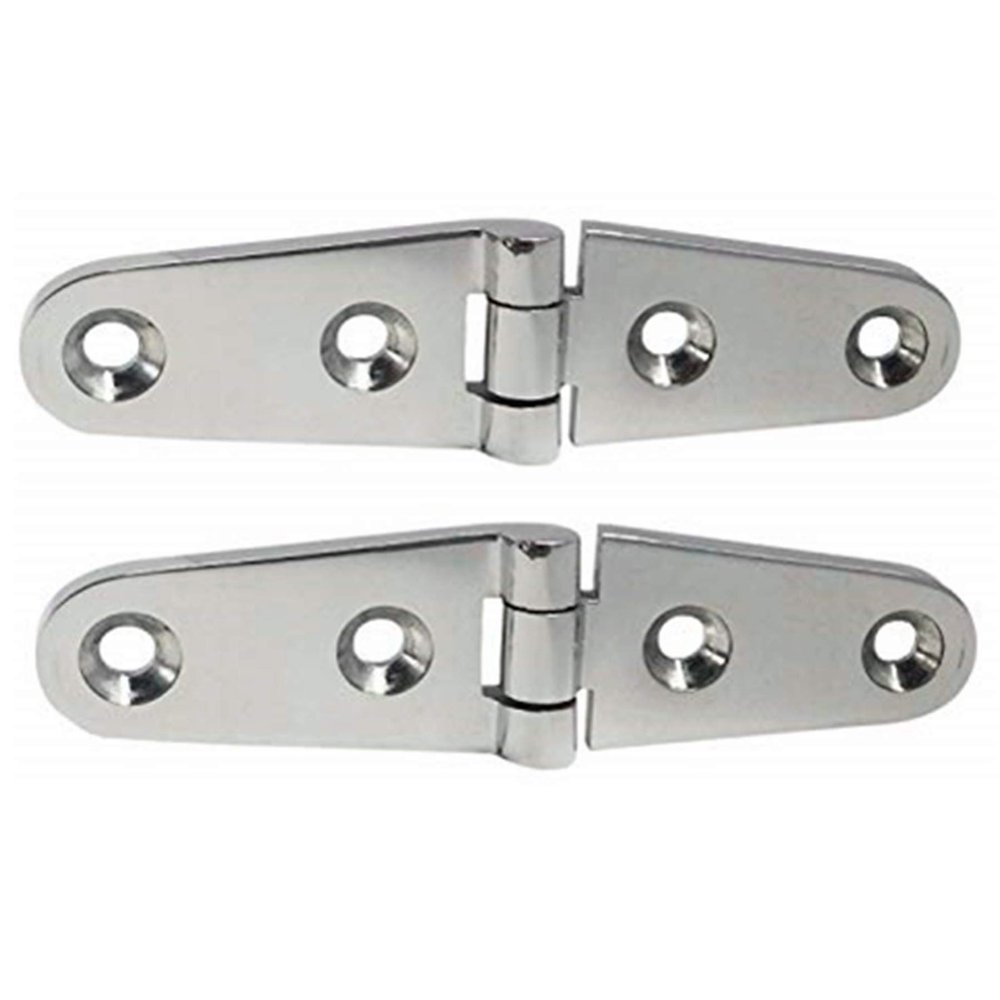 Pair of 316 Stainless Steel Marine Grade 4'' x 1" Cast Strap Hinge for Boat
