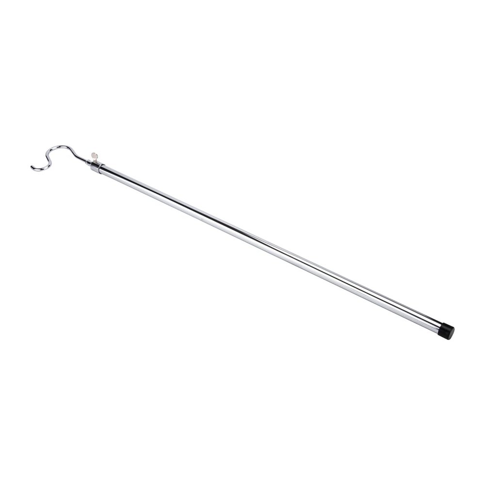 SSWBasics Chrome Reach Garment Hook - Durable Chrome Clothes Hook Pole - Adjustable High Reach Garment Hook - Extendable Metal Clothing Hook Pole for Retail, Boutique, and Home Closet Organization