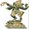 Exotic India Dancing Baby Ganesha - Brass Sculpture - Color Amazing Patina Gold Color view 3