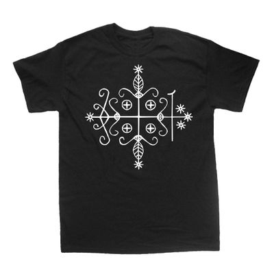 Papa Legba Voodoo Veve Shirt - Occult Skull Gothic Death Pentagram Witchcraft (X-Large)