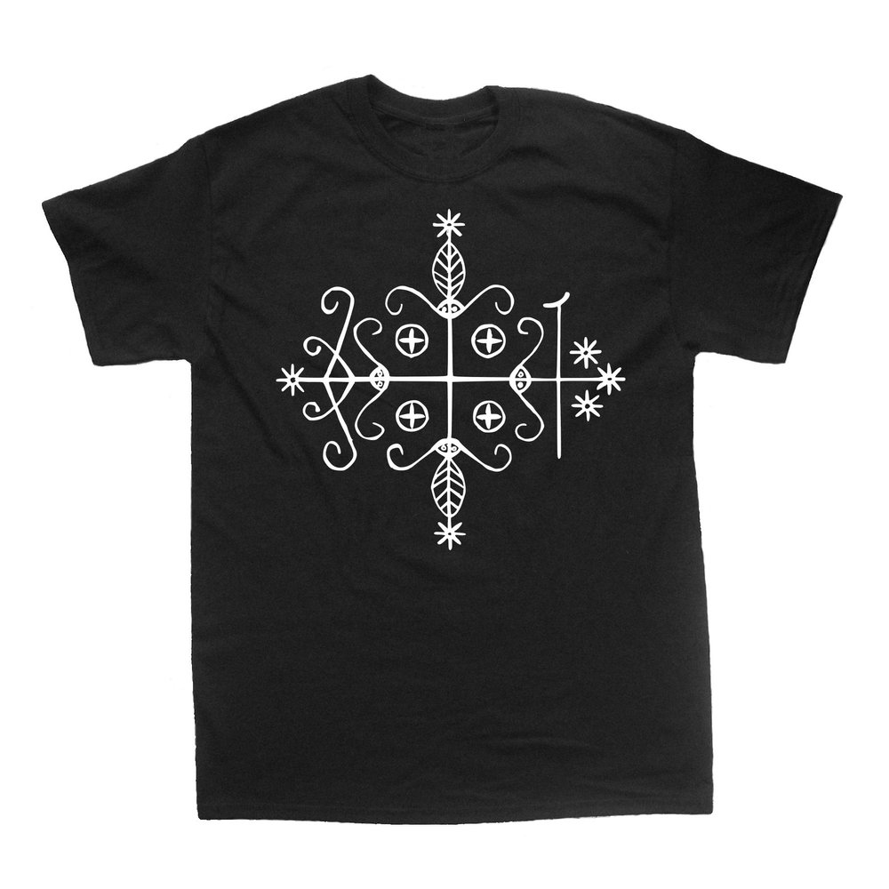 Papa Legba Voodoo Veve Shirt - Occult Skull Gothic Death Pentagram Witchcraft (X-Large)