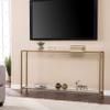 SEI Furniture Bergen 56 inches Long Narrow Metal Console Table, Open Concept Living Space, Glam Style Painted Iron, Gold view 2