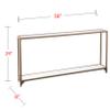 SEI Furniture Bergen 56 inches Long Narrow Metal Console Table, Open Concept Living Space, Glam Style Painted Iron, Gold view 3