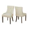 angelo:HOME Ariana Modern Velvet Upholstered Button Tufted Back Dining Chair with Nailhead Detail, 2 Piece, Gray view 1
