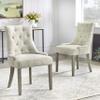 angelo:HOME Ariana Modern Velvet Upholstered Button Tufted Back Dining Chair with Nailhead Detail, 2 Piece, Gray view 2