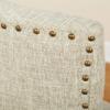 angelo:HOME Ariana Modern Velvet Upholstered Button Tufted Back Dining Chair with Nailhead Detail, 2 Piece, Gray view 3