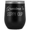 HollyWood & Twine Grandma's Sippy Cup Wine Tumbler Gifts for Grandma Funny Stemless Stainless Steel Insulated Tumblers Hot Cold BPAFree 12oz Travel Cup view 1