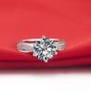 Bansriracha Guarantee Silver 925 2carat Star Simulate Diamond Ring Engagement Sterling Silver Ring Plated White Gold 18K Semi Mount Paved (12) view 2
