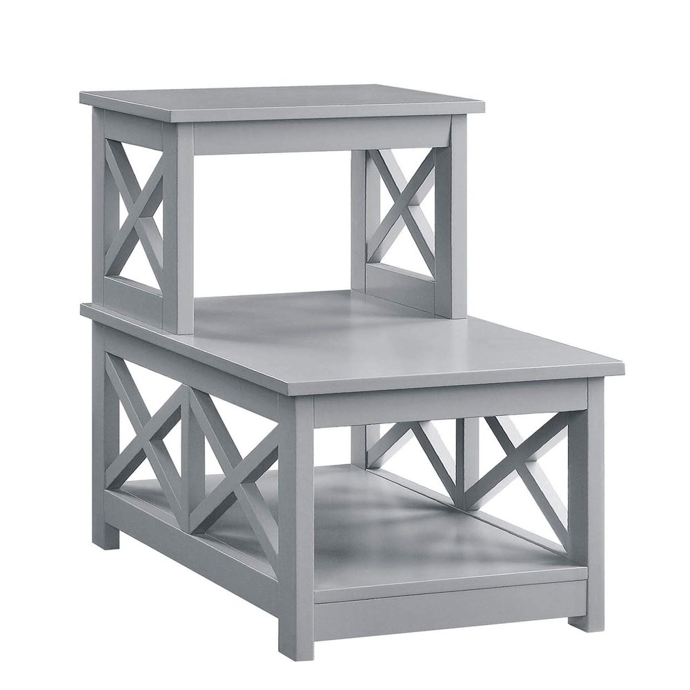 Convenience Concepts Oxford 2 Step Chairside End Table, Gray
