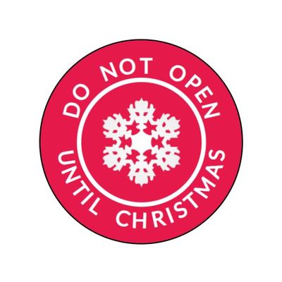 Do Not Open Until Christmas 2" Round Sticker Labels, Christmas Stickers Set of 20 Party Favor Sticker Labels, Classroom Candy Bags, Mason Jar Stickers, Labels