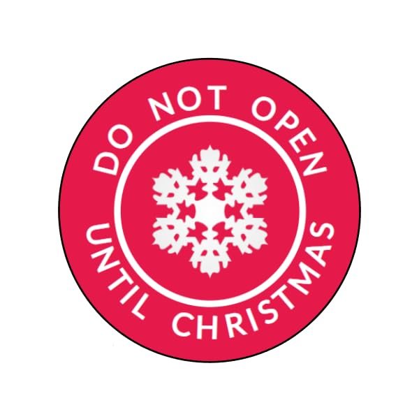 Do Not Open Until Christmas 2" Round Sticker Labels, Christmas Stickers Set of 20 Party Favor Sticker Labels, Classroom Candy Bags, Mason Jar Stickers, Labels