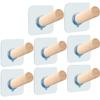 FOTYRIG Adhesive Hat Hooks Hat Hangers 10lbs Sticky Wall Rack for Baseball Caps, Bucket Hats, Cowboy Hats, Extended Wooden Pegs Handmade - Bathroom Door Cloest Entryway Wardrobe-8 Pack view 1