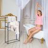 Freestanding Towel Rail Rack, Metal Towel Bar Stand, Drying Rack Airer, Kitchen Bathroom Organizer Holder, Black (Size : 7520110cm (LWH)) view 3