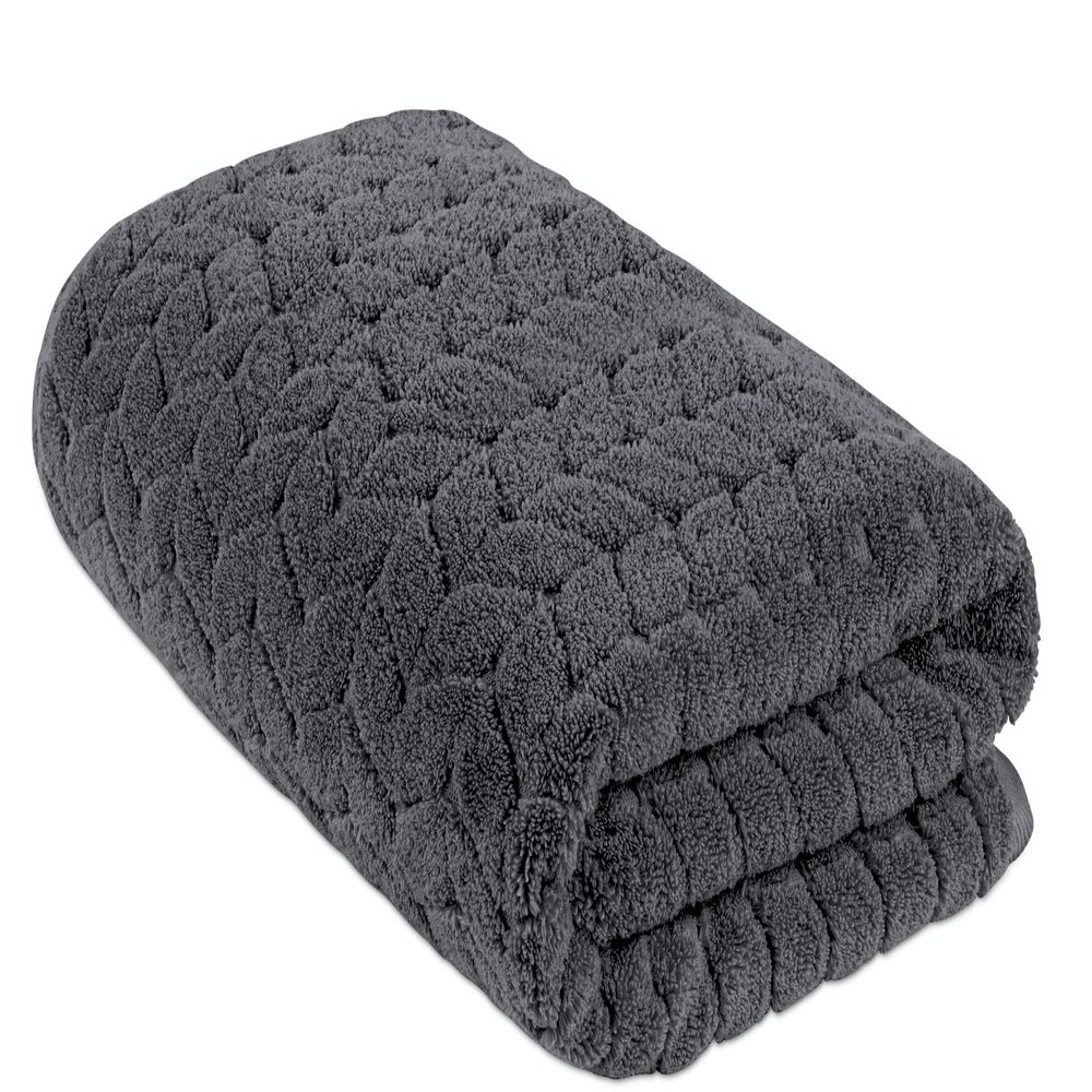 BAGNO MILANO Turkish Cotton Bath Towels, Bath Sheet Towels Soft Plush Jacquard Luxury Towels (Grey, Bath Sheet)