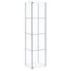 Coaster Home Furnishings Bellatrix 4-Shelf Clear Glass Curio Display Cabinet, Modern Display Case with Tempered Glass Door and 4 Shelves, White view 1