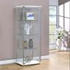 Coaster Home Furnishings Bellatrix 4-Shelf Clear Glass Curio Display Cabinet, Modern Display Case with Tempered Glass Door and 4 Shelves, White view 2