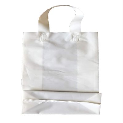 JS Frosted Plastic Shopping Liquor Bottle Gift Bags (6.5"x3.5"x13"x3.5"x3.5")- Quantity of 100 (White)