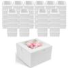 O'CREME [50 Pack] Small Bakery Cake Boxes With Window, 4x4x2.5, Cupcakes Donuts Cookies Pastries, For Wedding Treats Party Favors Showers Gift, White Paper Kraft Cardboard Mini Packaging Containers view 1