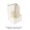 O'CREME [50 Pack] Small Bakery Cake Boxes With Window, 4x4x2.5, Cupcakes Donuts Cookies Pastries, For Wedding Treats Party Favors Showers Gift, White Paper Kraft Cardboard Mini Packaging Containers view 4