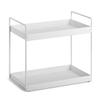 2-Tier Bathroom Countertop Organizer Vanity Tray Cosmetic & Makeup Storage Kitchen Spice Rack Standing Shelf, White view 1