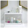 2-Tier Bathroom Countertop Organizer Vanity Tray Cosmetic & Makeup Storage Kitchen Spice Rack Standing Shelf, White view 4