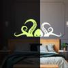 Glow in Dark Octopus Tentacle Vinyl Wall Art Sticker - Night Glowing Bathroom Squid Kraken Decor Decal - Realistic Luminescent Light Ghost view 2