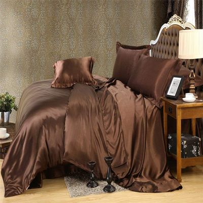 HR Luxury Linen Ultra Soft Luxurious Satin 1-Peice Comforter (1 Comforter) Super Silky Vibrant Colors (Full/Queen, Chocolate)