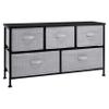 Amazon Basics Extra Wide Fabric 5-Drawer Storage Organizer Unit for Bedroom Closet, Black view 1