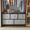 Amazon Basics Extra Wide Fabric 5-Drawer Storage Organizer Unit for Bedroom Closet, Black view 2