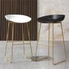 Barstools Office High Chairs Modern Furniture Design - Counter Height Barstool Low Back Metal Base -Ergonomics Plastic Seat view 4