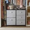 Amazon Basics Closet Organizer with 5-Fabric Storage Drawers for Bedroom, Living Room, Black view 2