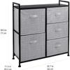 Amazon Basics Closet Organizer with 5-Fabric Storage Drawers for Bedroom, Living Room, Black view 3