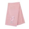 Nojo Tropical Flamingo Pink Plush Coral Fleece Baby Blanket With Applique, Pink, White, Aqua view 3