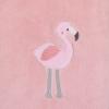 Nojo Tropical Flamingo Pink Plush Coral Fleece Baby Blanket With Applique, Pink, White, Aqua view 4