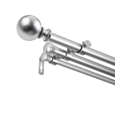 A&F Rod Dcor - Cleo 13/16" Triple Curtain Rod 48-84 inch - Satin Nickel