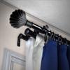 A&F Rod Dcor - Shell 13/16" Triple Curtain Rod 120-170 inch - Black view 1