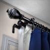 A&F Rod Dcor - Eva 13/16" Triple Curtain Rod 120-170 inch - Black view 1