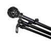 A&F Rod Dcor - Baroque 13/16" Triple Curtain Rod 48-84 inch - Black view 3