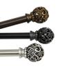 A&F Rod Dcor - Baroque 13/16" Triple Curtain Rod 48-84 inch - Black view 4
