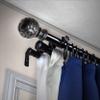 A&F Rod Dcor - Truffle 13/16" Triple Curtain Rod 48-84 inch - Black view 1